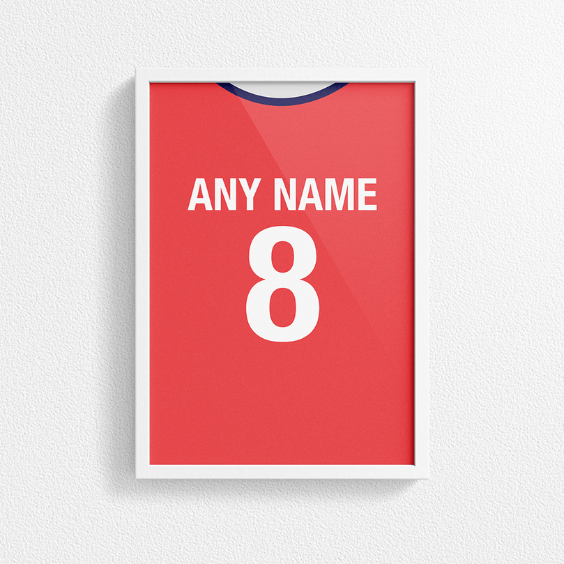 Czech Republic Retro Home Kit Shirt Inspired Colours for Personalised Football Poster Print. Perfect item for the Lokomotiva fan.