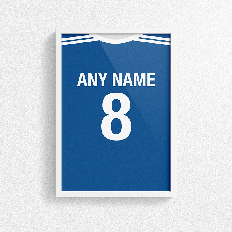 Slovakia Retro Home Kit Shirt Inspired Colours for Personalised Football Poster Print. Perfect item for the Repre fan.