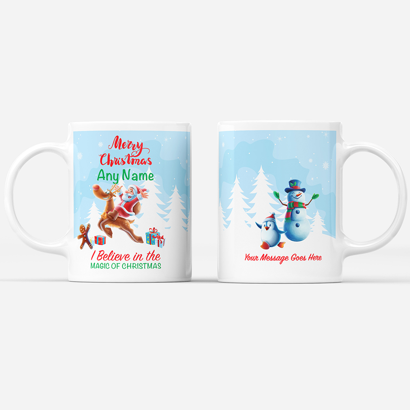 Merry Christmas 'Personalised' Mug. I Believe In The Magic Of Christmas.