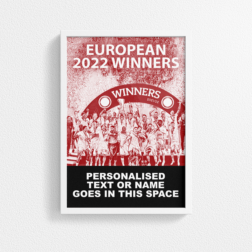 Frankfurt 2022 Europa Champions Inspired 'Personalised' Football Poster Print