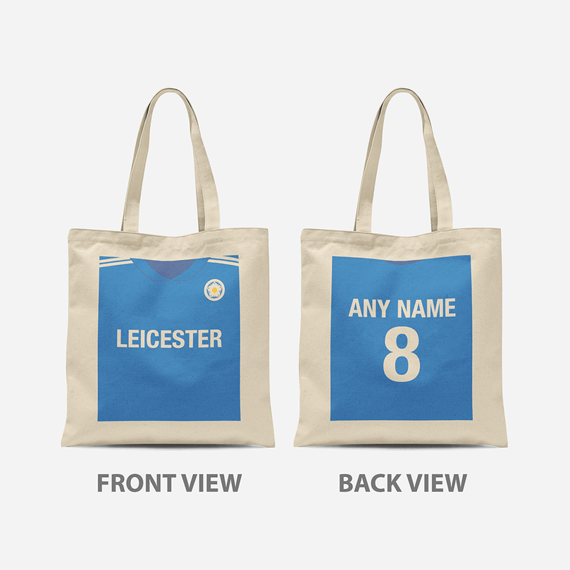 Leicester 2020/2021 Inspired Home Kit Colours 'Personalised' Football Tote Bag.