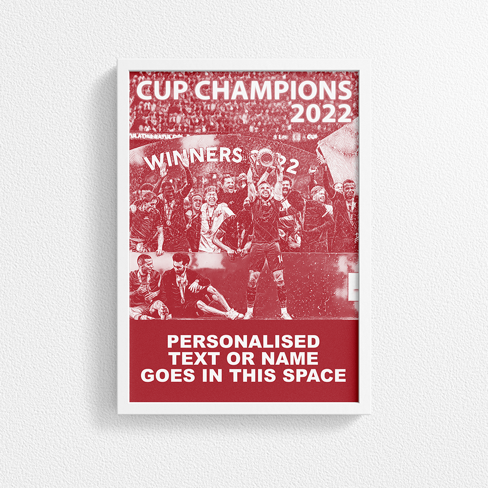 Liverpool 2022 Cup Champions Inspired 'Personalised' Football Poster Print