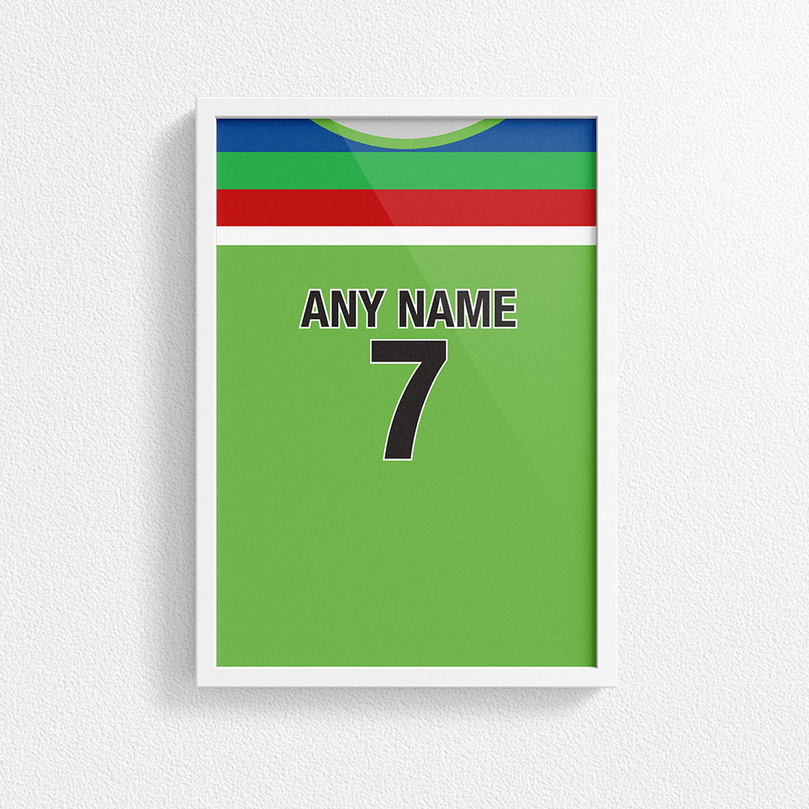 Pakistan Cricket World Cup Retro Kit Inspired 'Personalised' Poster Print.