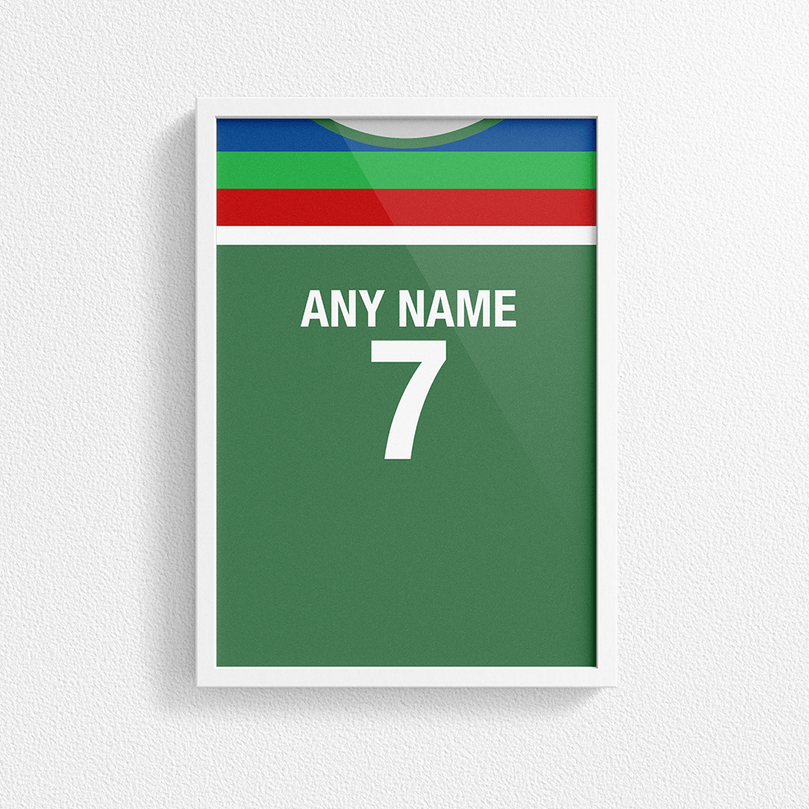 Ireland Cricket World Cup Retro Kit Inspired 'Personalised' Poster Print.
