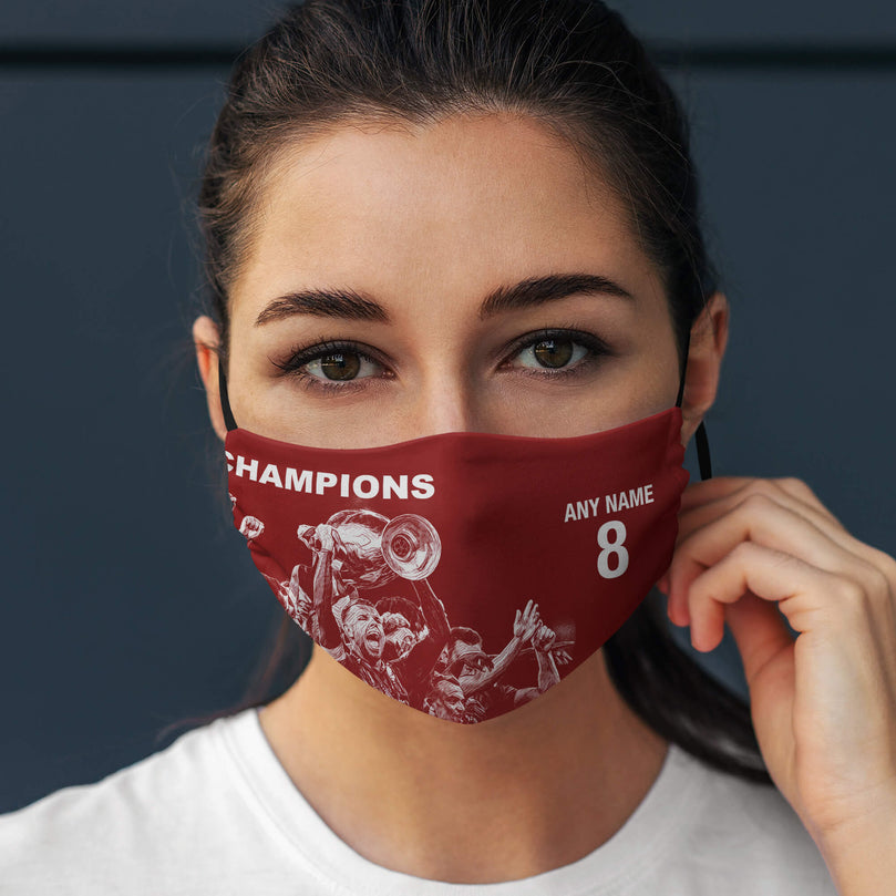 Liverpool 2019/2020 Champions Inspired 'Personalised' Unisex Face Mask.