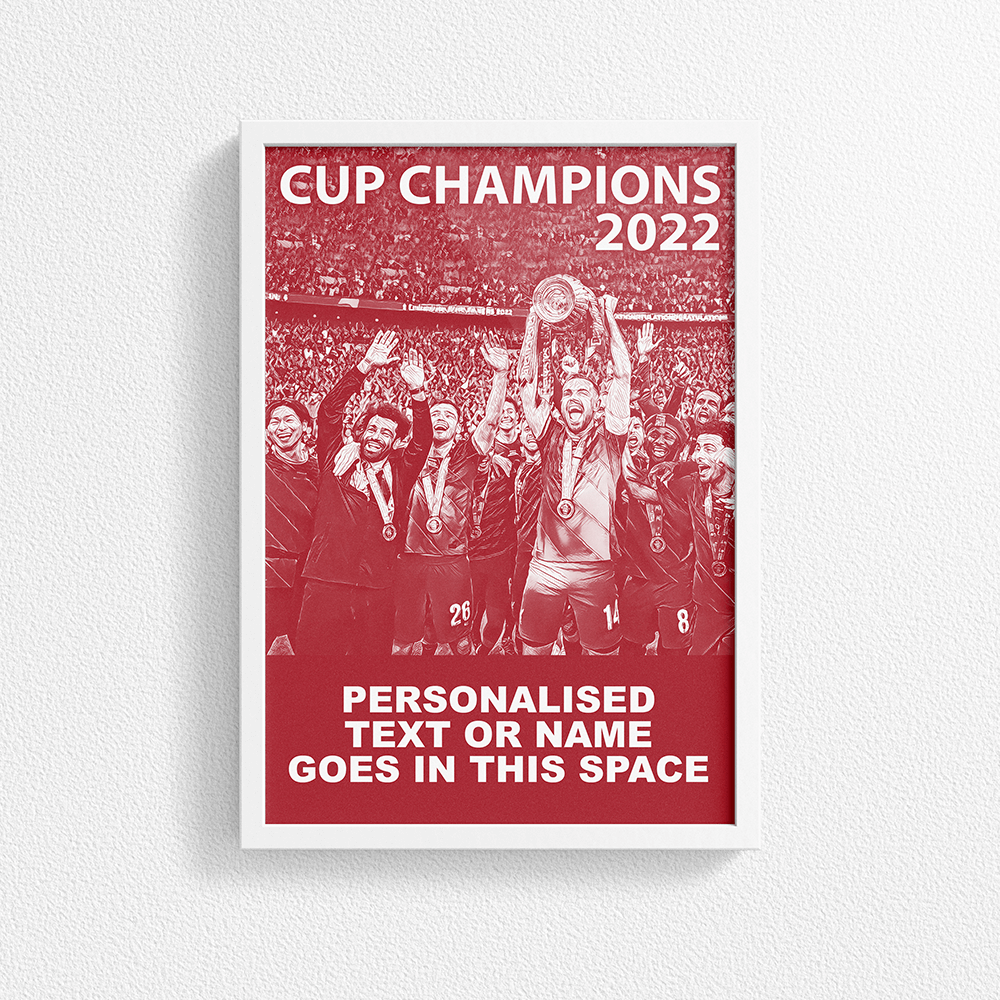 Liverpool 2022 Cup Champions Inspired 'Personalised' Football Poster Print
