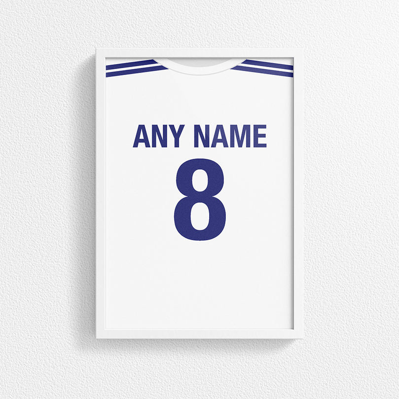 Greece Retro Home Kit Shirt Inspired Colours for Personalised Football Poster Print. Perfect item for the I Galanolefki fan.