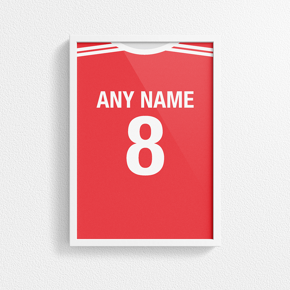 Switzerland Retro Home Kit Shirt Inspired Colours for Personalised Football Poster Print. Perfect item for The Nati fan.