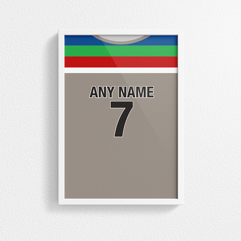 New Zealand Cricket World Cup Retro Kit Inspired 'Personalised' Poster Print.