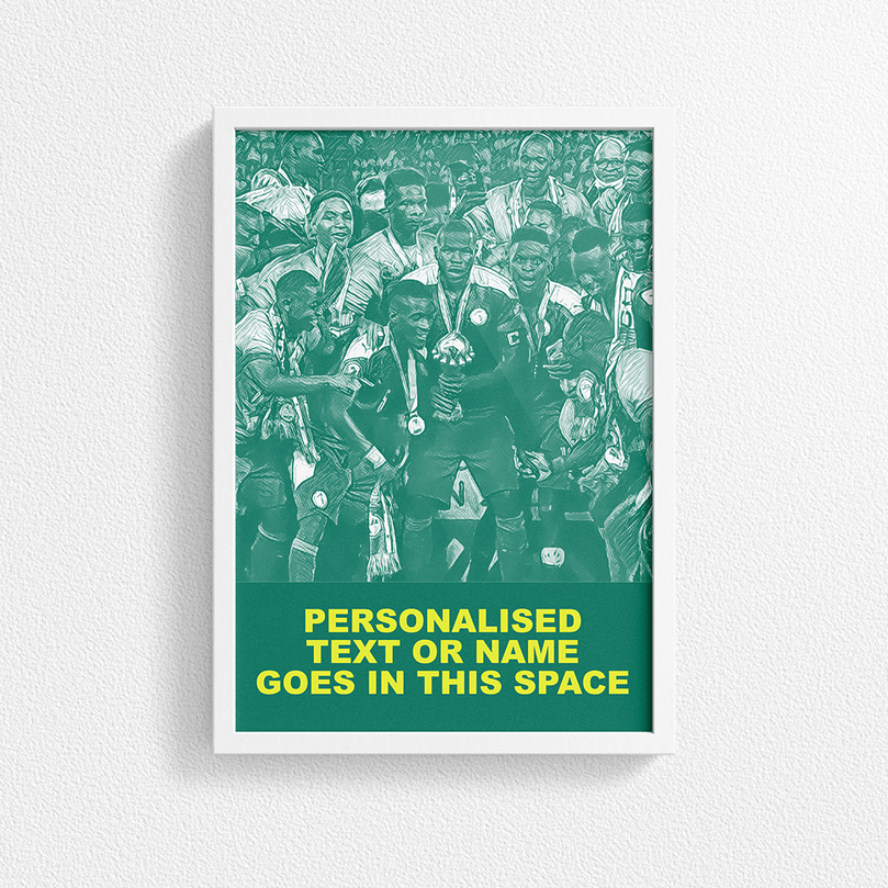 Senegal 2022 African Champions Inspired 'Personalised' Football Poster Print.