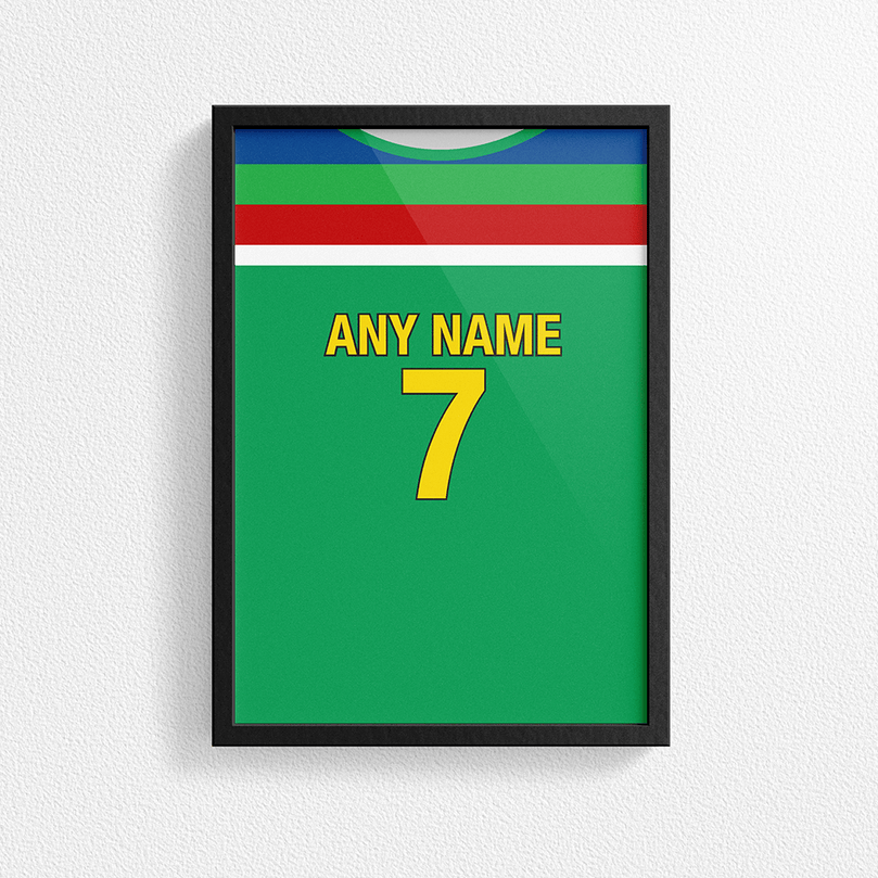 South Africa Cricket World Cup Retro Kit Inspired 'Personalised' Poster Print.