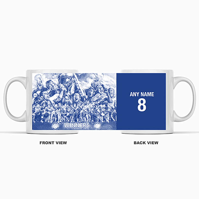 Chelsea 2011/2012 Champions of Europe Inspired Colours for Personalised Football Mug with optional Coaster. Perfect item for The Blues fan.