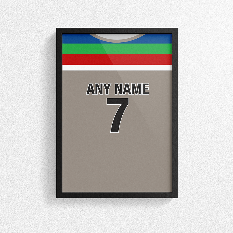 New Zealand Cricket World Cup Retro Kit Inspired 'Personalised' Poster Print.
