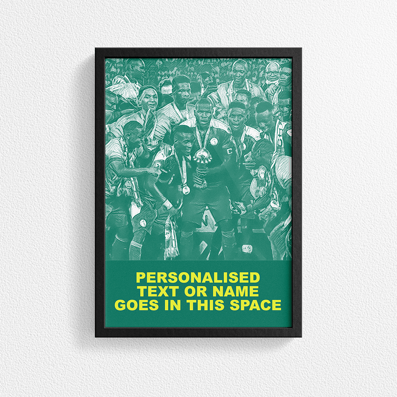 Senegal 2022 African Champions Inspired 'Personalised' Football Poster Print.