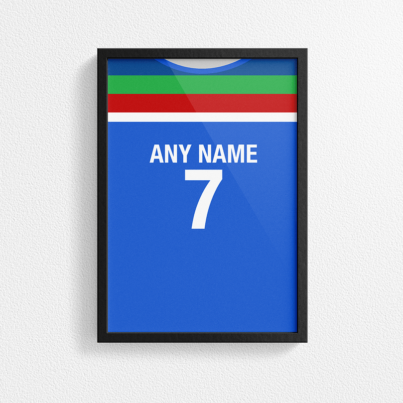 Afghanistan Cricket World Cup Retro Kit Inspired 'Personalised' Poster Print.
