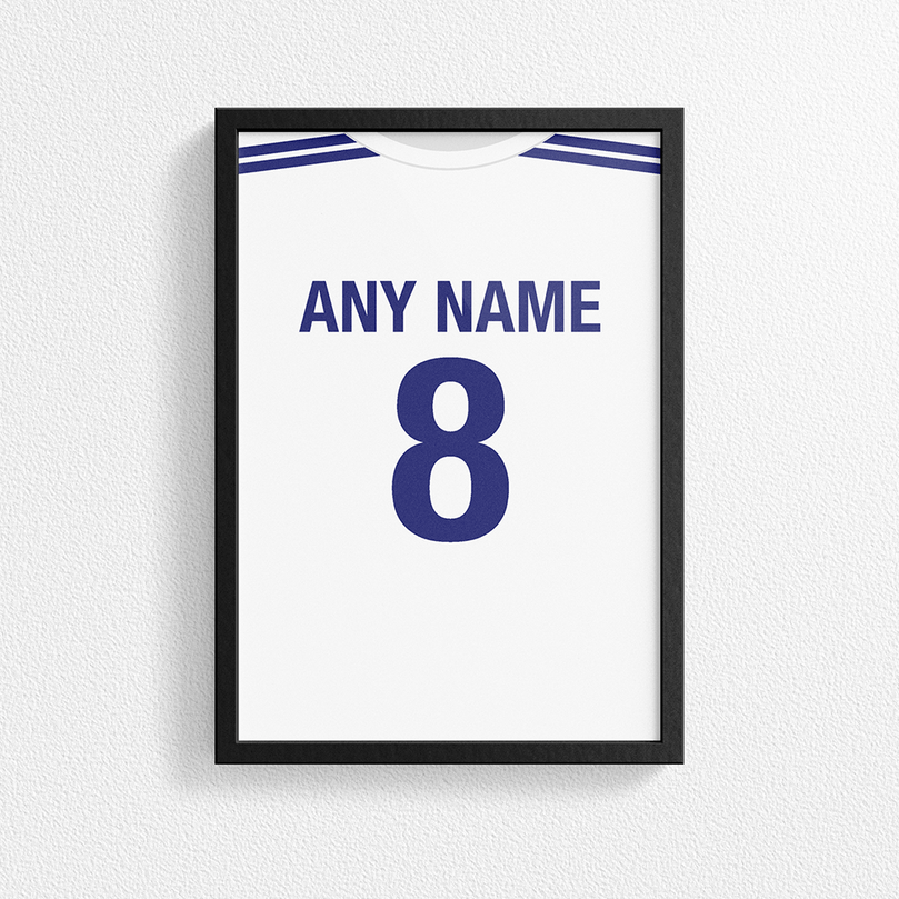 Greece Retro Home Kit Shirt Inspired Colours for Personalised Football Poster Print. Perfect item for the I Galanolefki fan.