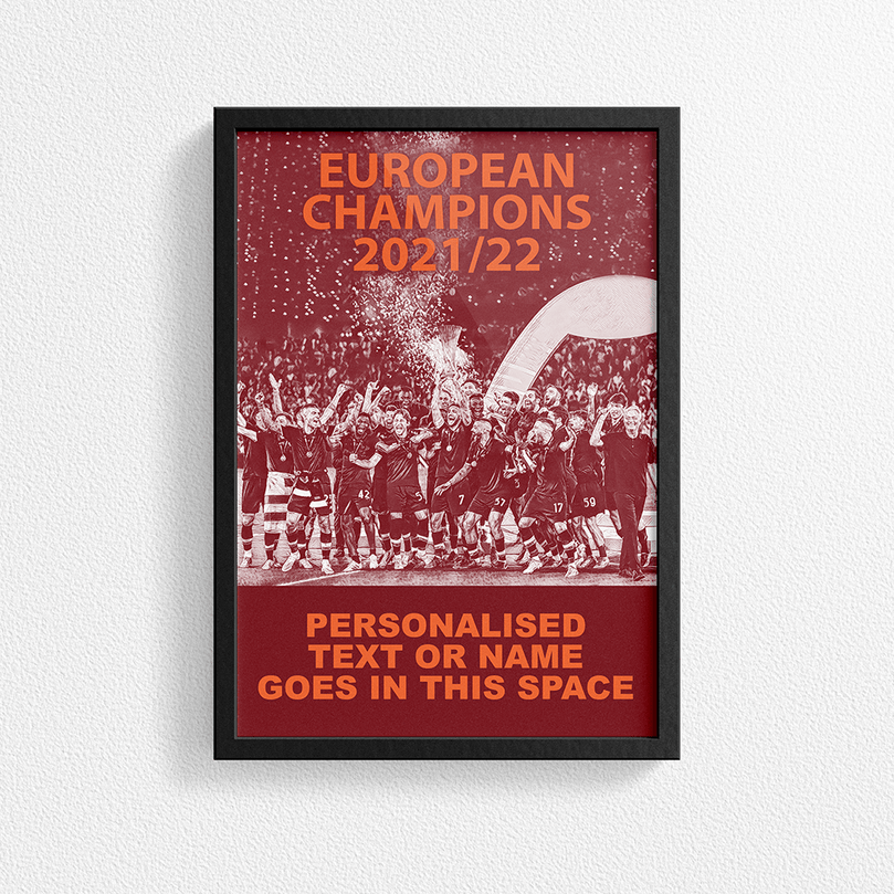 Roma / Rome 2022 European Champions Inspired 'Personalised' Football Poster Print