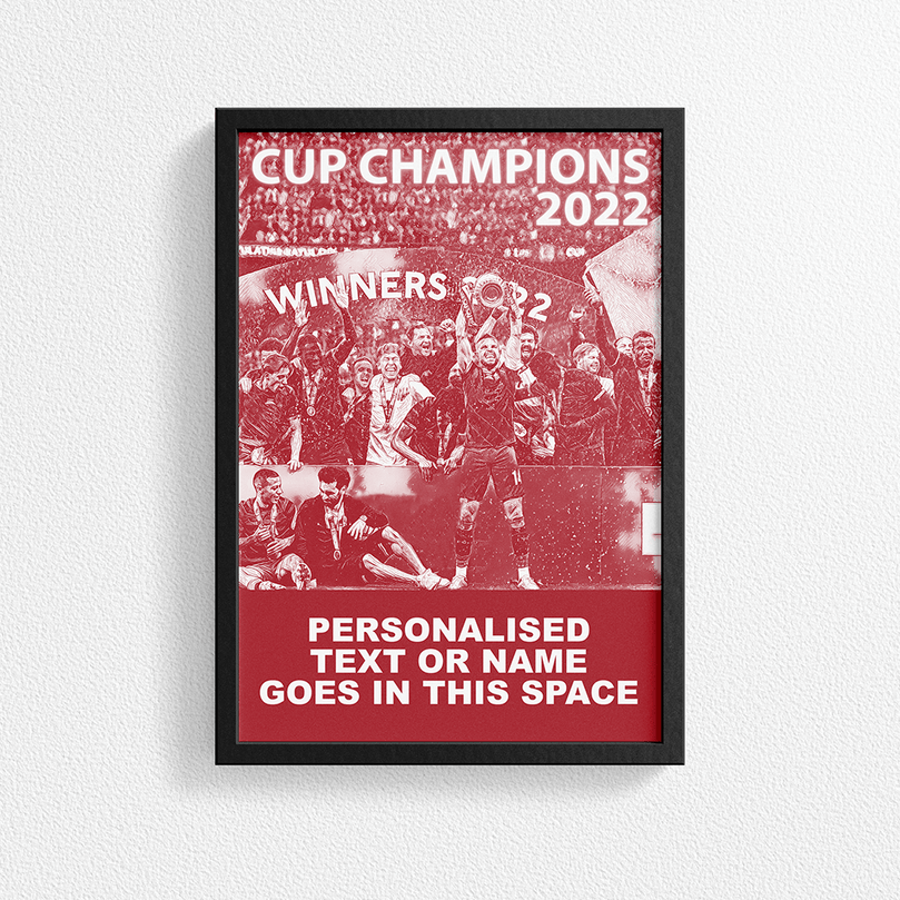 Liverpool 2022 Cup Champions Inspired 'Personalised' Football Poster Print
