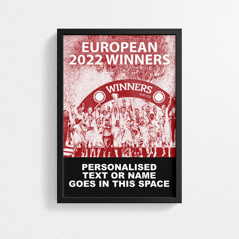 Frankfurt 2022 Europa Champions Inspired 'Personalised' Football Poster Print