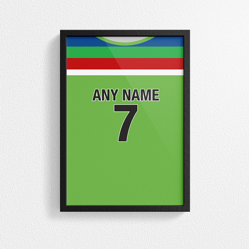 Pakistan Cricket World Cup Retro Kit Inspired 'Personalised' Poster Print.