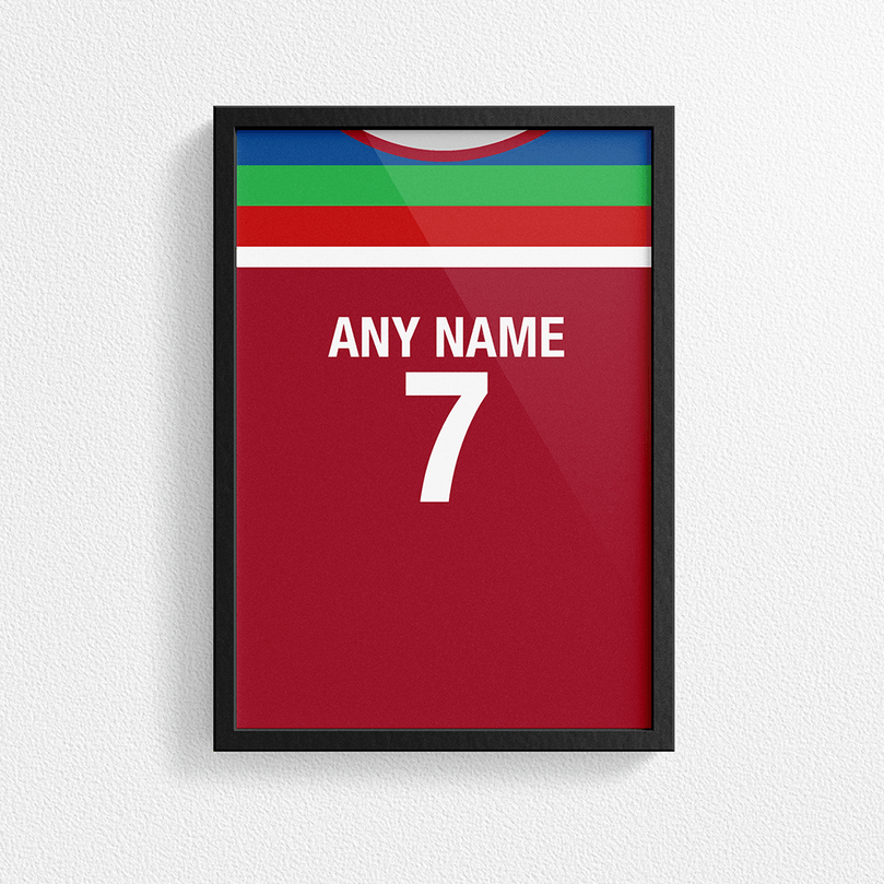 West Indies Cricket World Cup Retro Kit Inspired 'Personalised' Poster Print.