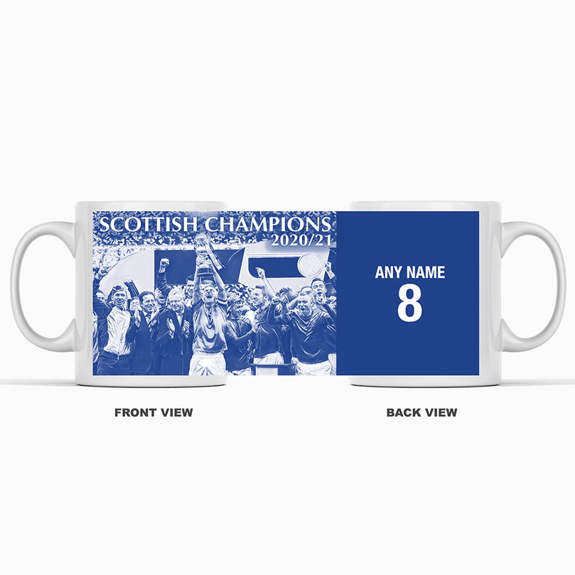 Rangers 2020/2021 Scottish Champions Inspired 'Personalised' Football Mug.