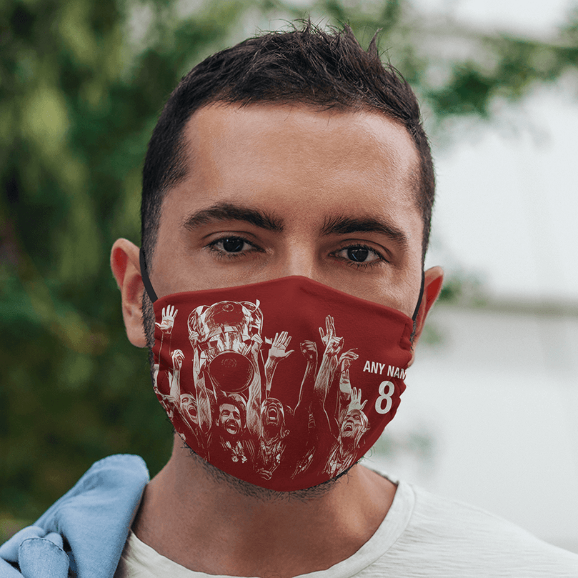 Liverpool 2019/2020 Champions Inspired 'Personalised' Unisex Face Mask.