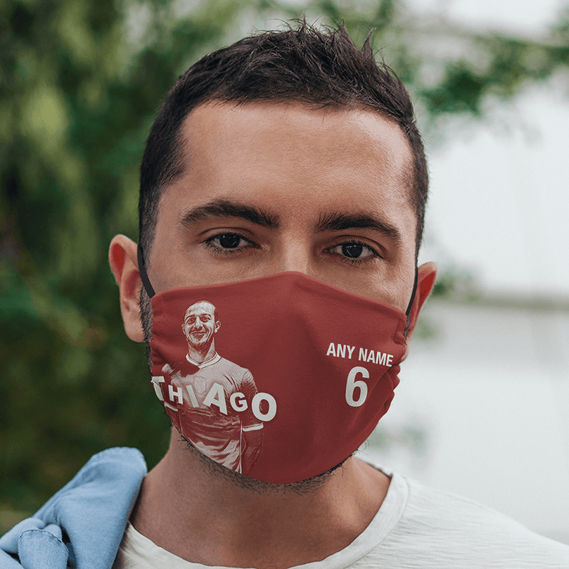 Thiago - Welcome to Liverpool Inspired 'Personalised' Unisex Face Mask.