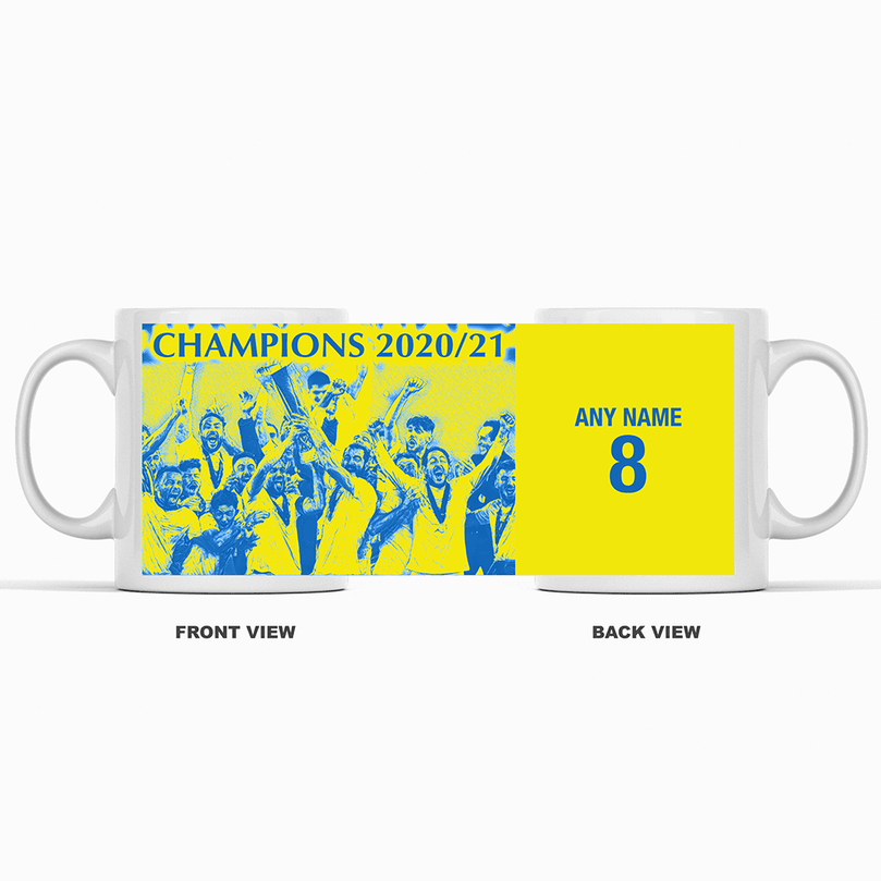 Villarreal 2020/2021 Europe Champions Inspired Personalised Football Mug with optional Coaster. Perfect item for the Yellow Submarine fan.