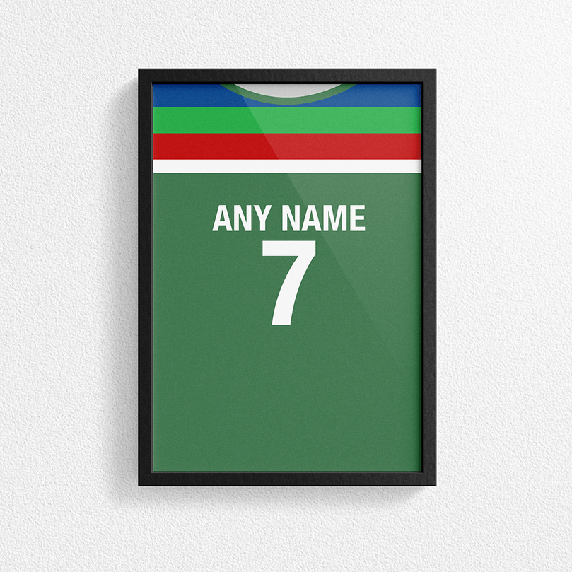 Ireland Cricket World Cup Retro Kit Inspired 'Personalised' Poster Print.