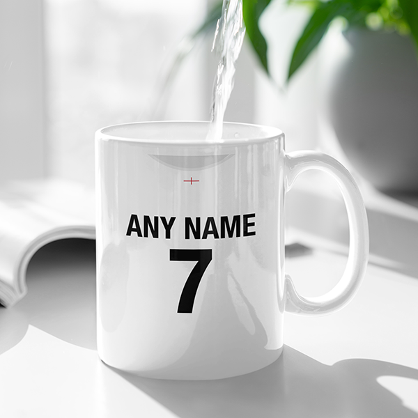 England Rugby 2020/21 Inspired Home Kit Colours 'Personalised' Mug.