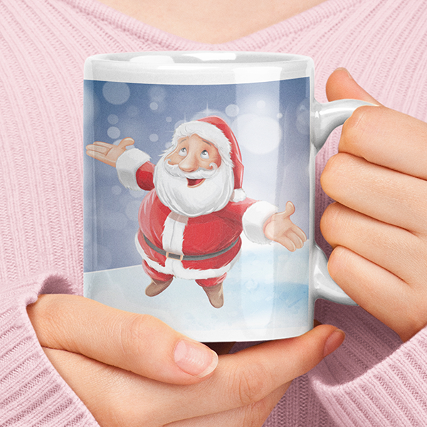 Merry Christmas & Happy New Year 'Personalised' Mug. Xmas Santa.