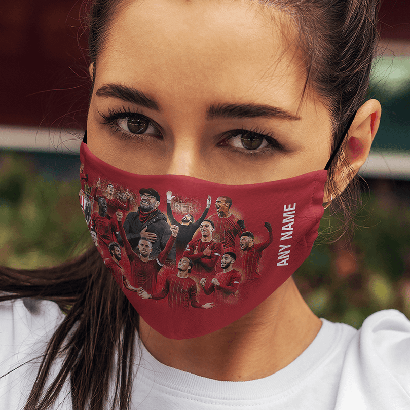 Liverpool 2019/2020 Champions Inspired 'Personalised' Unisex Face Mask.