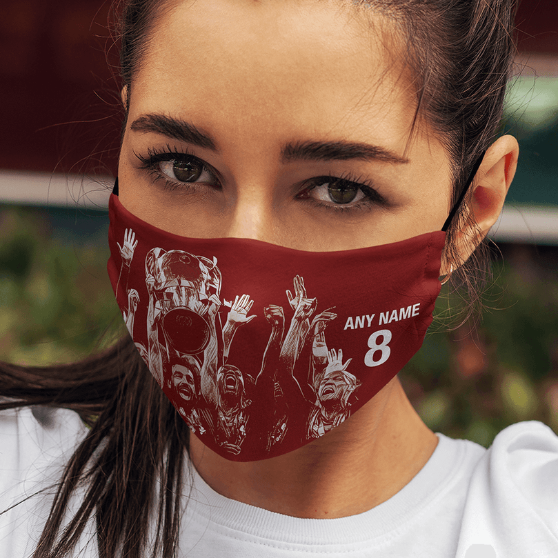 Liverpool 2019/2020 Champions Inspired 'Personalised' Unisex Face Mask.