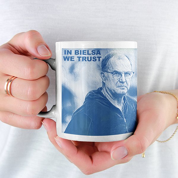 Leeds 2019/2020 Champions Inspired Colours for Personalised Football Mug with optional Coaster. Perfect item for The Peacocks fan.