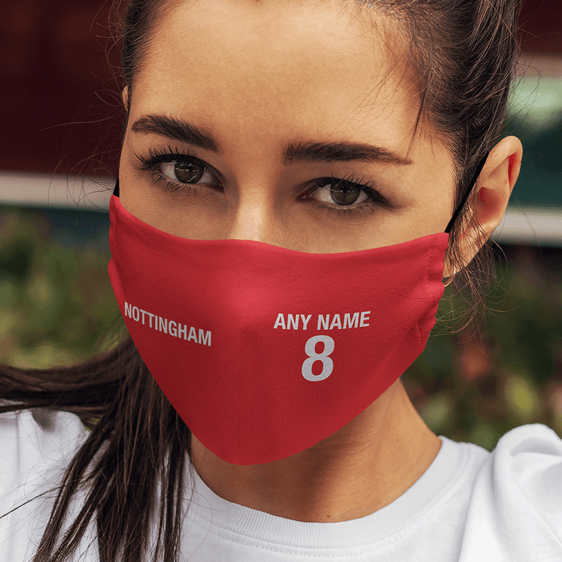 Nottingham Inspired 2020/2021 Home Kit Colours 'Personalised' Unisex Face Mask.