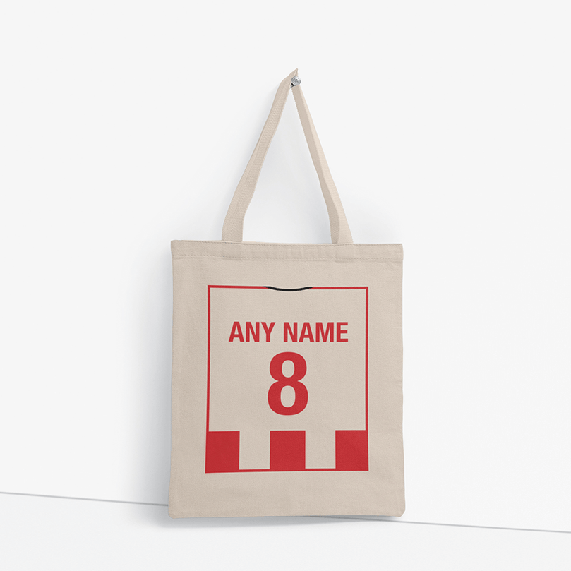 Sheffield United Inspired Retro Style Home Kit Colours 'Personalised' Football Unisex Tote Bag.