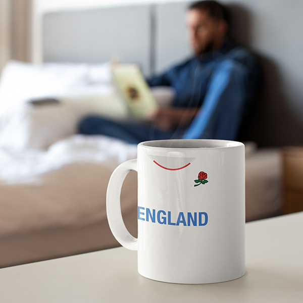 England Rugby 2020/21 Inspired Home Kit Colours 'Personalised' Mug.