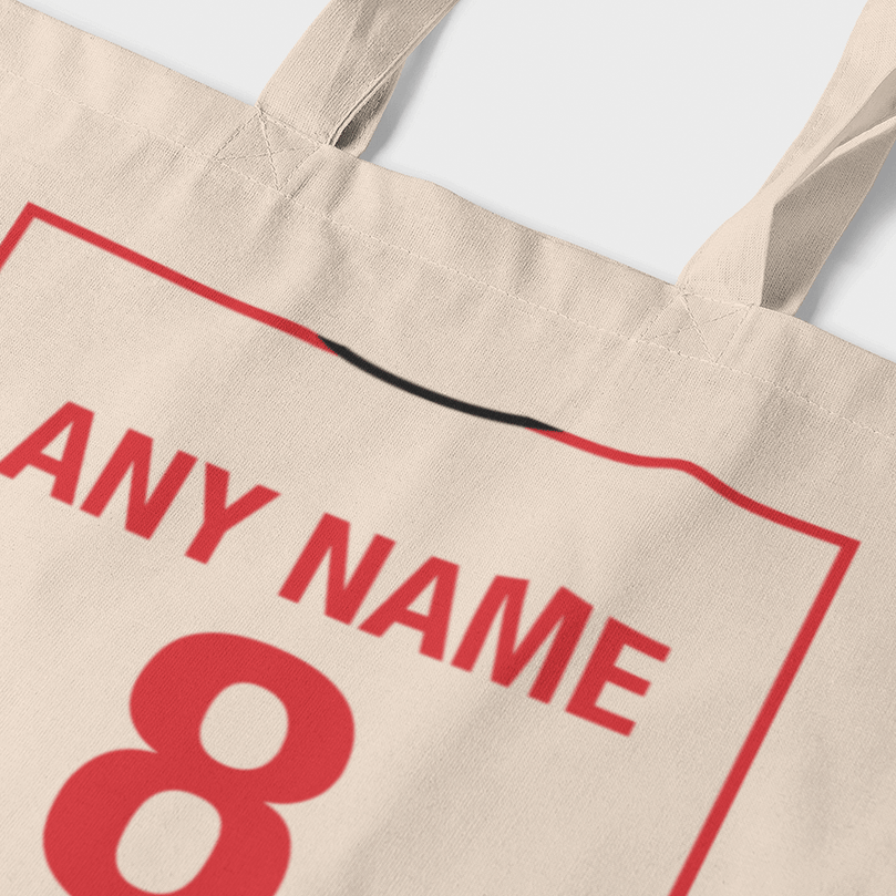 Sheffield United Inspired Retro Style Home Kit Colours 'Personalised' Football Unisex Tote Bag.