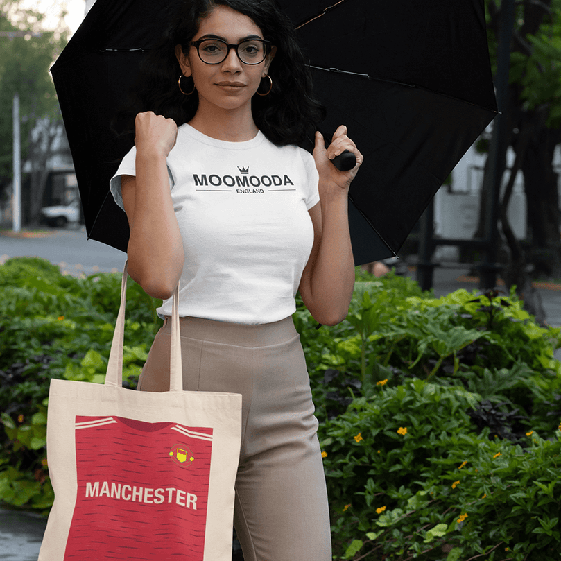 Manchester United 2020/2021 Inspired Home Kit Colours 'Personalised' Football Tote Bag.