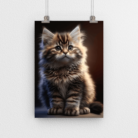 Cute Cat Portrait Poster Print - Modern Interiors Wall Art Décor