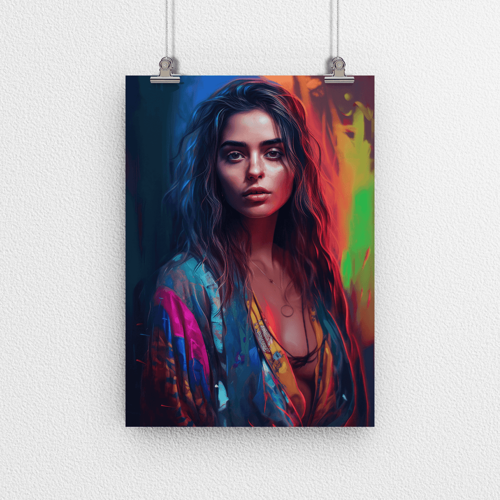 Western Woman Portrait Poster Print - Modern Interiors Wall Art Décor