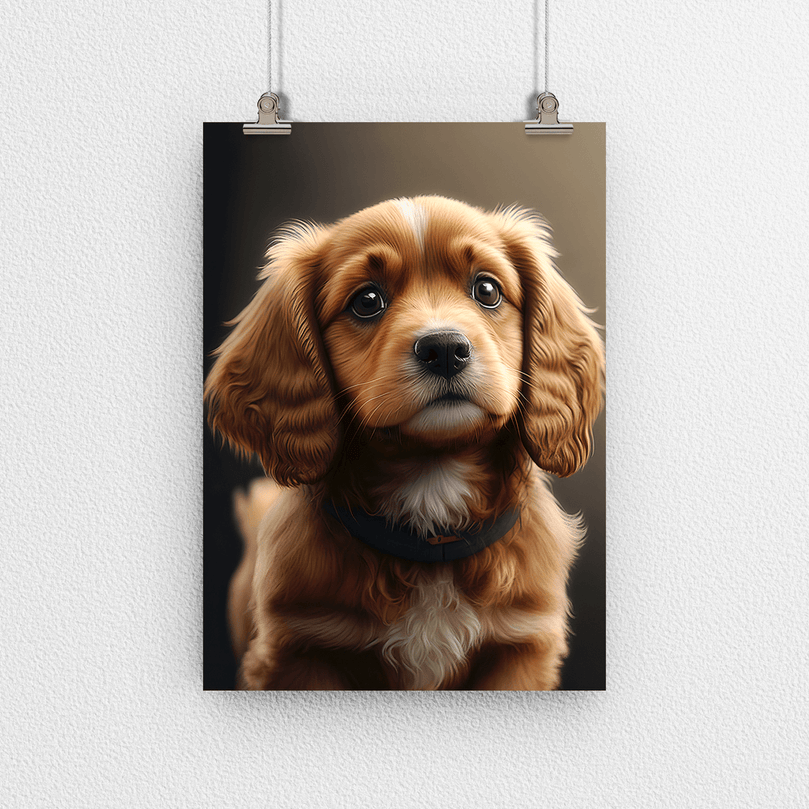 Cute Dog Portrait Poster Print - Modern Interiors Wall Art Décor