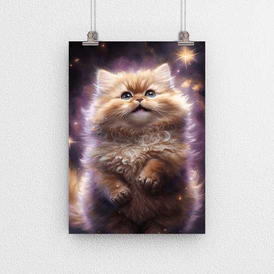 Cute Cat Kitten Portrait Poster Print - Modern Interiors Wall Art Décor