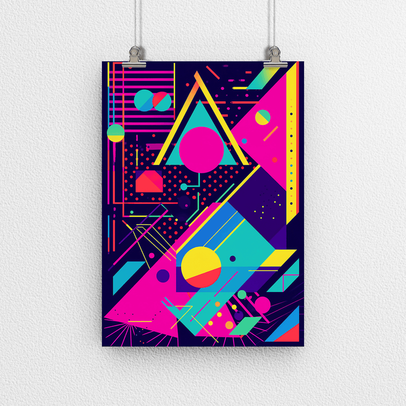 80's Geometric Design Retro Poster Print - Modern Interiors Wall Décor