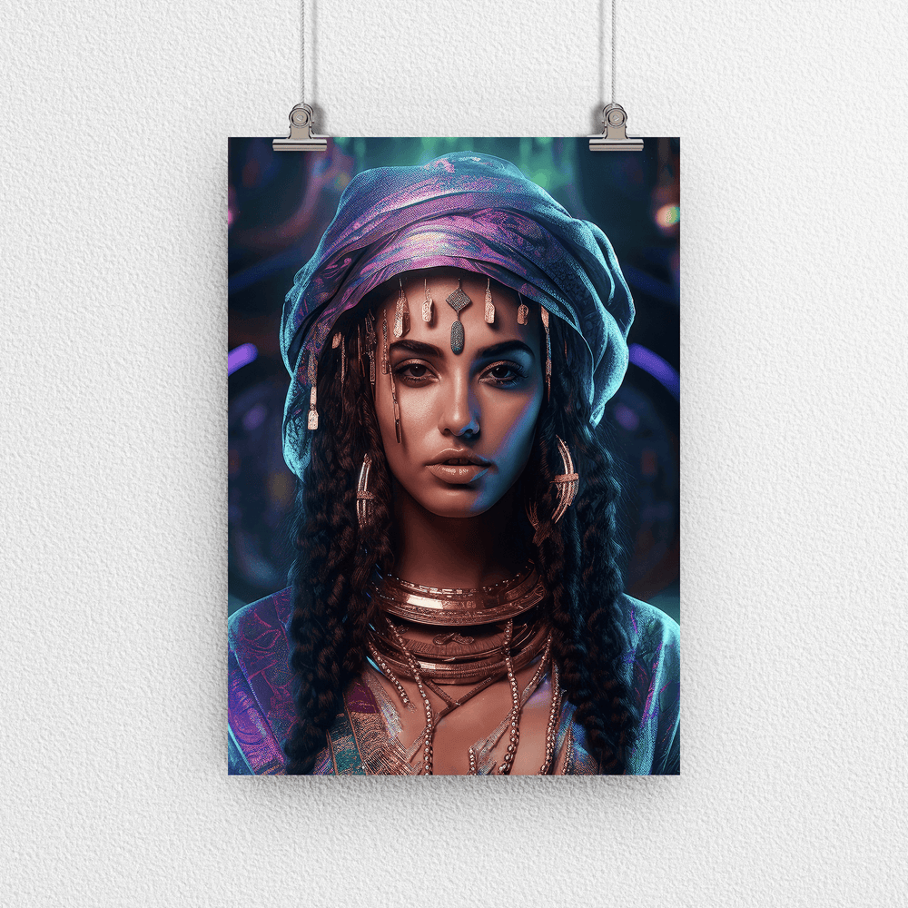 Middle Eastern Woman Portrait Poster - Arab Beauty - Modern Interiors Wall Art Décor