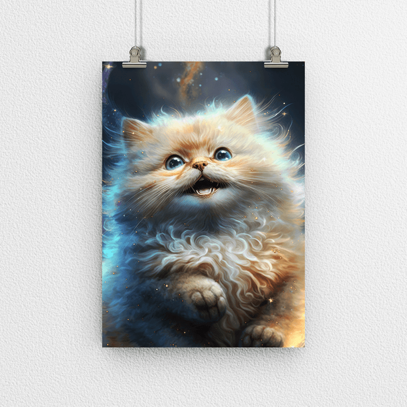 Cute Cat Kitten Portrait Poster Print - Modern Interiors Wall Art Décor