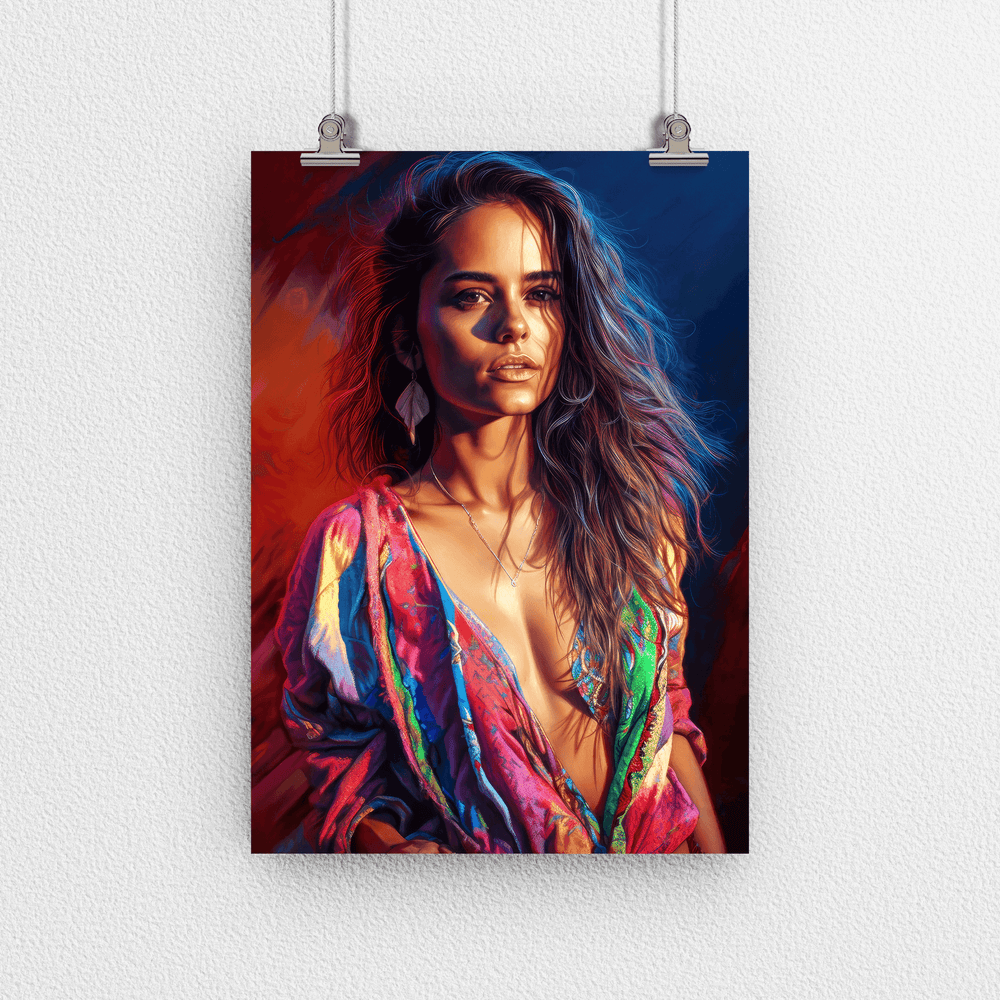 Western Woman Portrait Poster Print - Modern Interiors Wall Art Décor