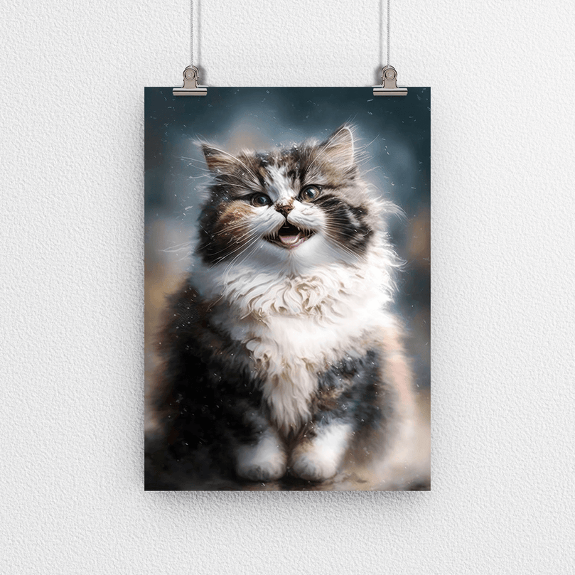 Cute Cat Kitten Portrait Poster Print - Modern Interiors Wall Art Décor