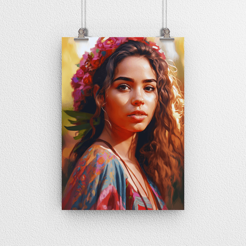 Latina Woman Portrait Poster Print - Latin - Modern Interiors Wall Art Décor